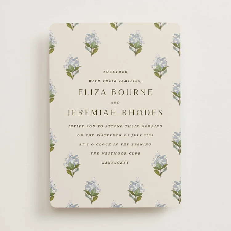 Minted Wedding Invitations (Flat-Printed) — from ~$2.00–$2.34 per card at 100 — product photograph
