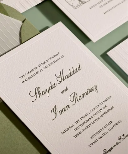Minted Letterpress & Foil Wedding Suites — product photograph