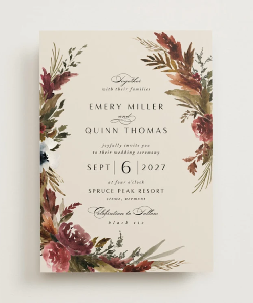 Minted Flat-Printed Wedding Invitations — from ~$2.34 per card at 100 — product photograph
