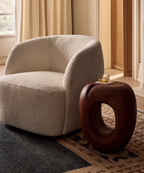 CB2 Accent Chair (e.g., Gwyneth Boucle Chair) — product photograph