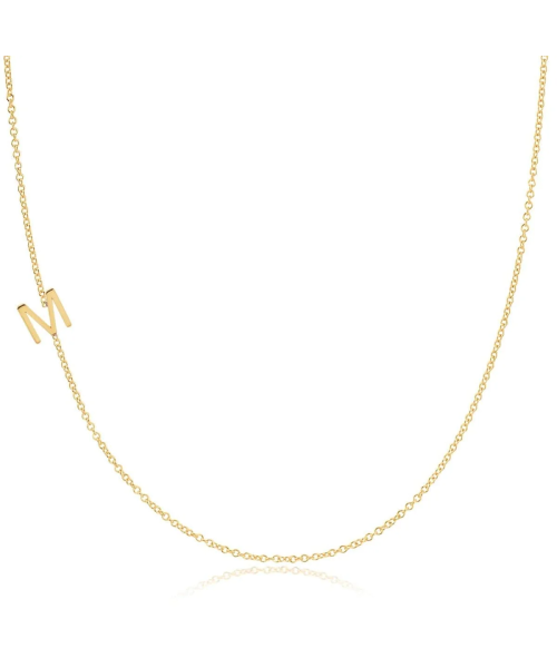 14k Gold Asymmetrical Letter Necklace — from ~$325 — product photograph
