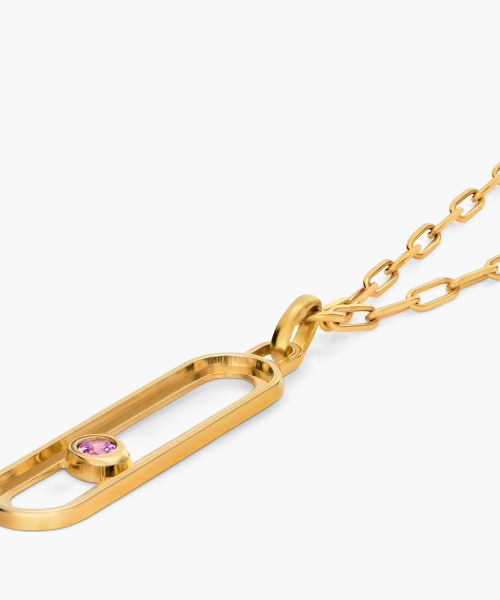 Oak & Luna Name or Birthstone Necklace in 18k Gold Vermeil — product photograph