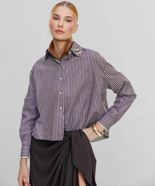 KHIONE Crystal Collar Shirt (FW26) — product photograph