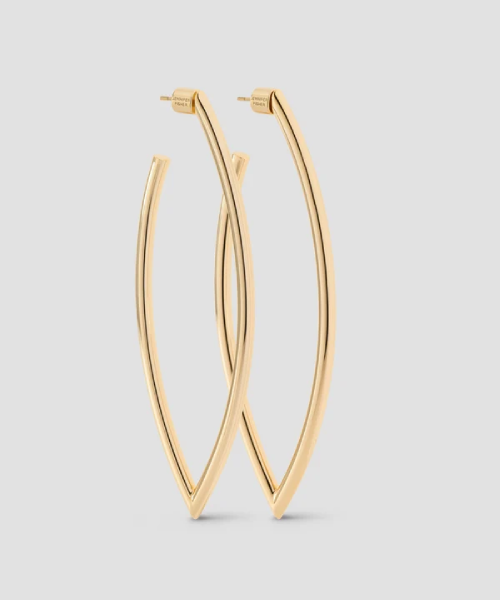 Light, sculptural everyday hoops at the brand’s most accessible price. On-site reviewers call them “the BEST hoops.” — product photograph
